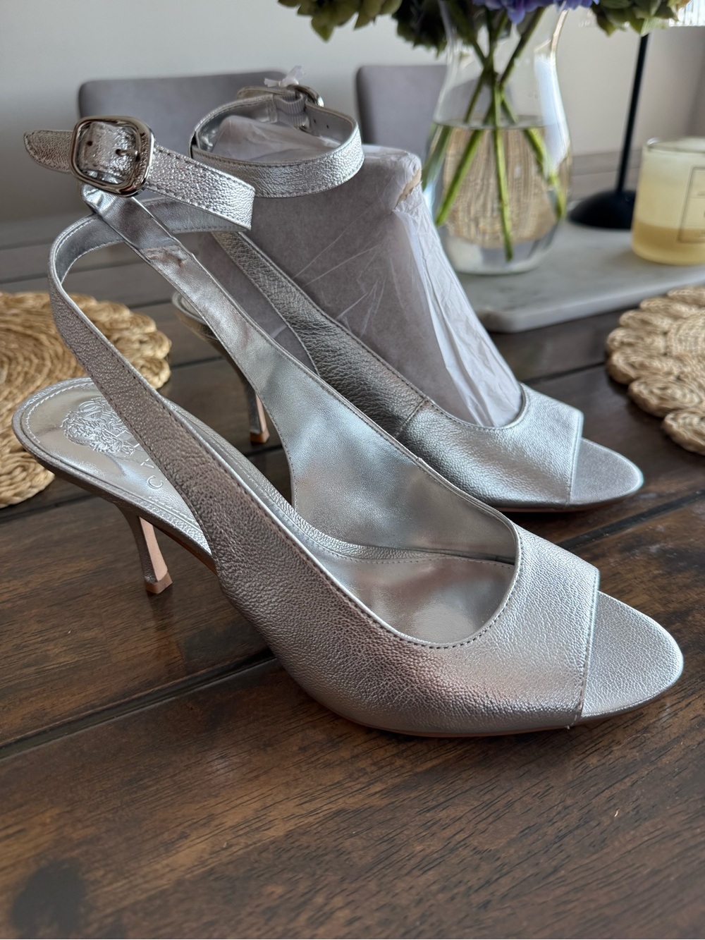 Vince Camuto Metallic Silver leather  Heels